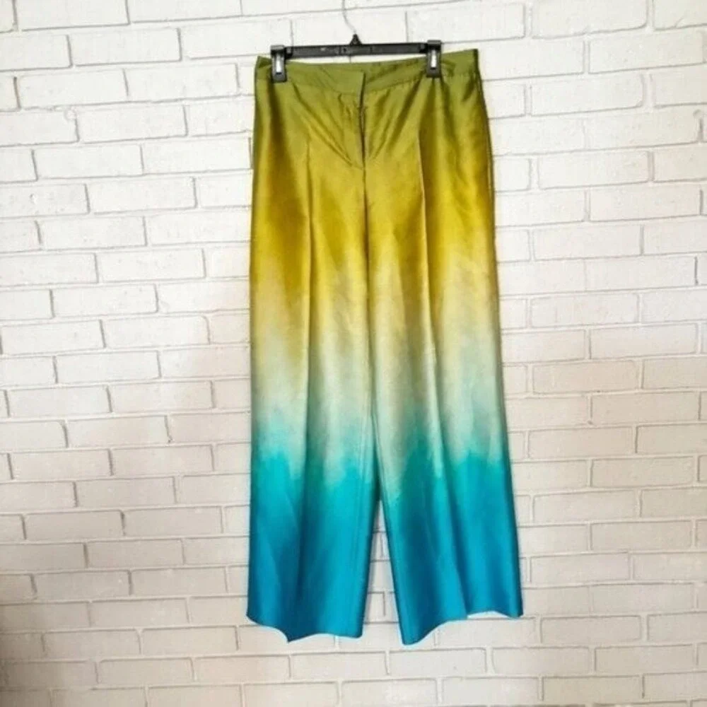 Zara Tie-Dye Effect Ombre Wide Leg Pants Soft Gradient Boho Festival NWT Size M